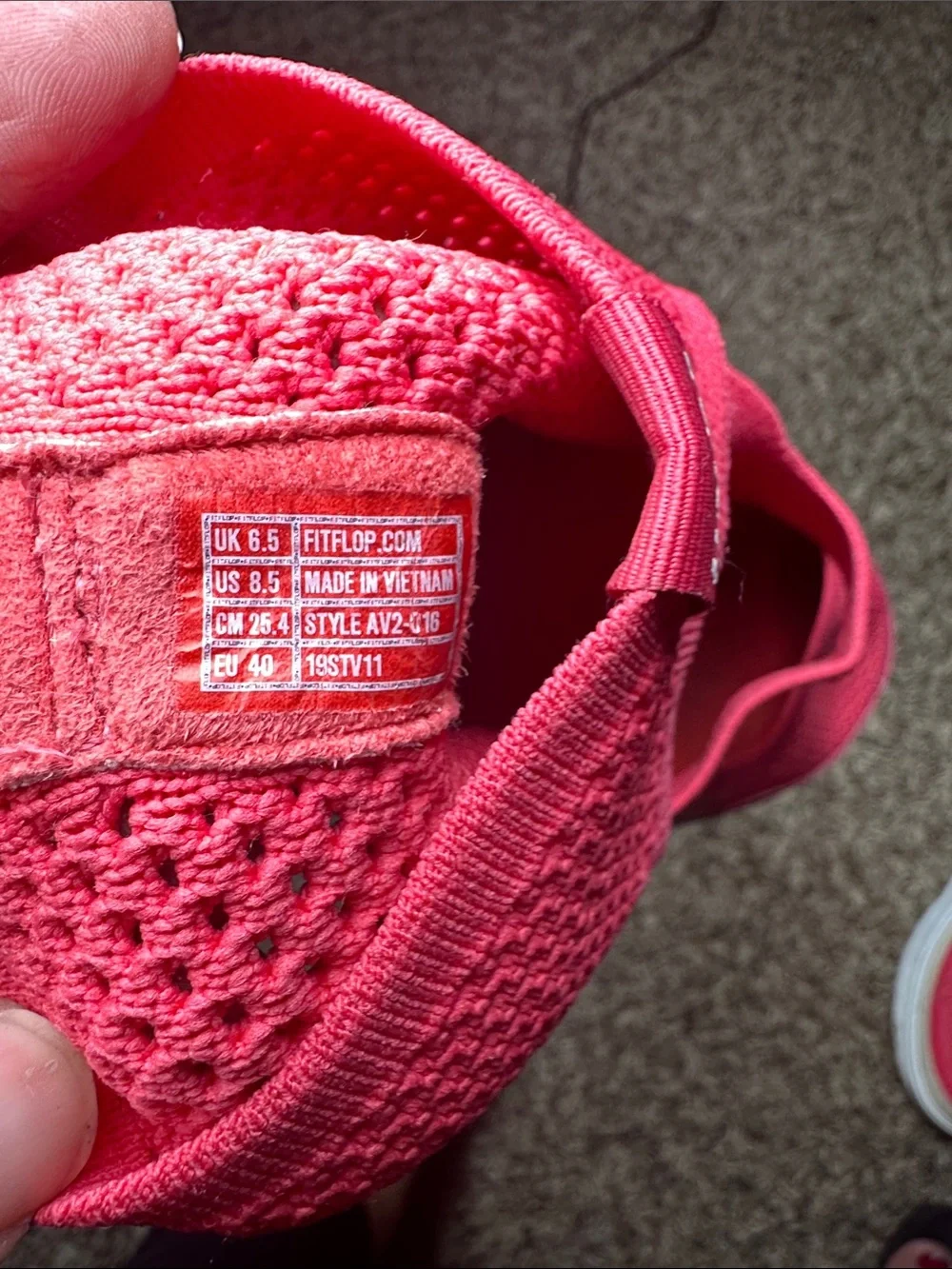 FitFlop High Top Mary Jane Pink Knit Espadrille Slip-On Wimen’s Size 8.5